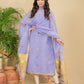 Lavender Purple Sequin Paithani Jamdani 2-Piece Set Kurti & Dupatta (UNSTITCHED) -907