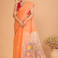 Handwoven Pure Jamdani Silk Cotton Saree  |  Tomato Red