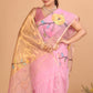 Handwoven Pure Jamdani Silk Cotton Saree  |  Baby Pink