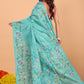 Handwoven Pure Jamdani Silk Saree  |  Turquoise Teal