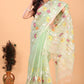 Handwoven Pure Jamdani Silk Saree  |  Sage Green