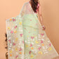 Handwoven Pure Jamdani Silk Saree  |  Sage Green