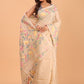 Handwoven Pure Jamdani Silk Saree  |  Champagne Beige