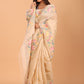 Handwoven Pure Jamdani Silk Saree  |  Champagne Beige