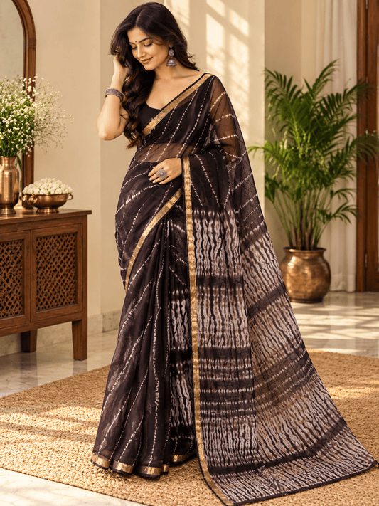 Classic Kota Doria Cotton Saree | Gray