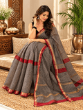 Classic Kota Doria Cotton Saree | Gray