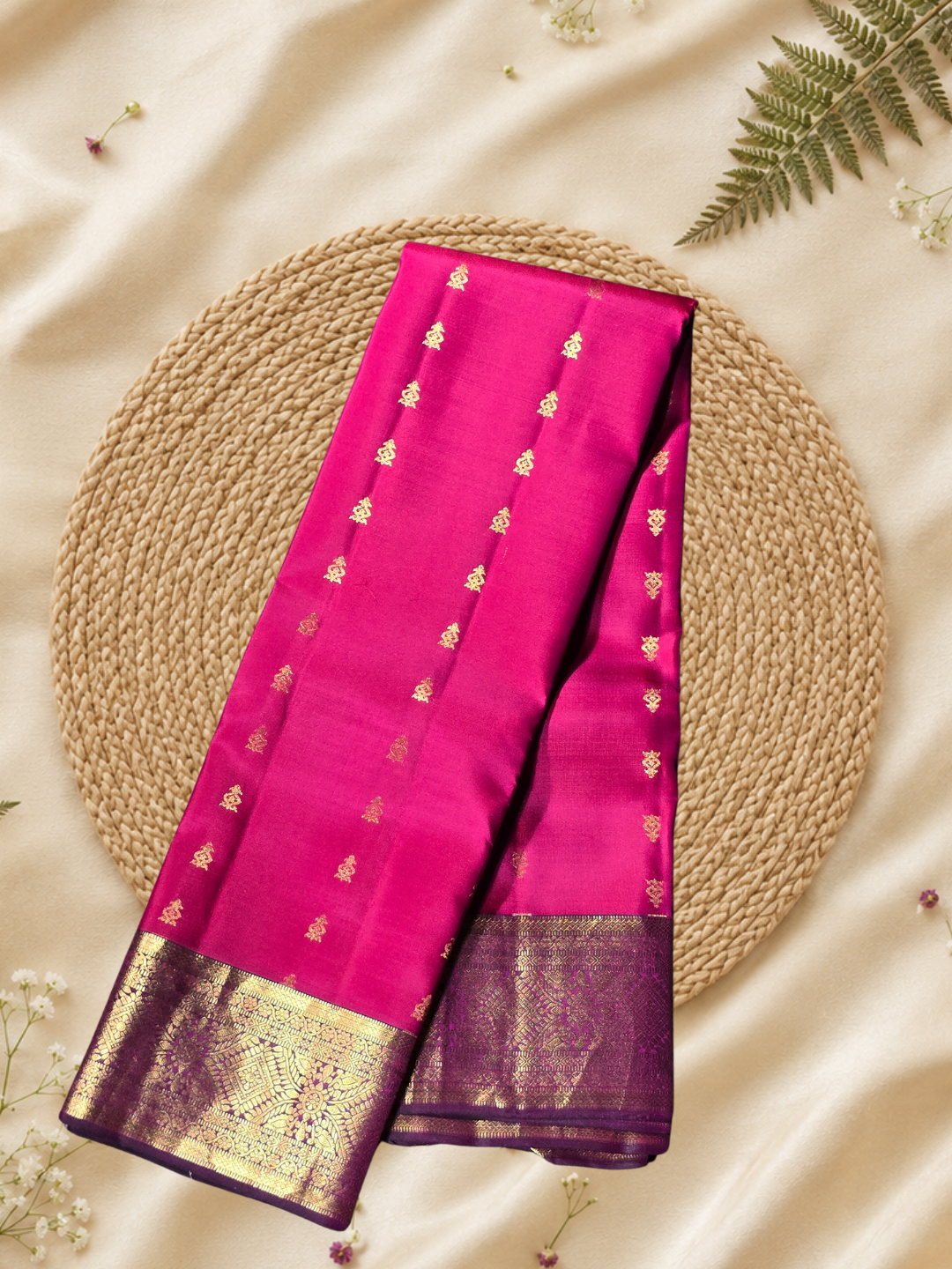 Traditional Kanjivaram Silk saree in Violet