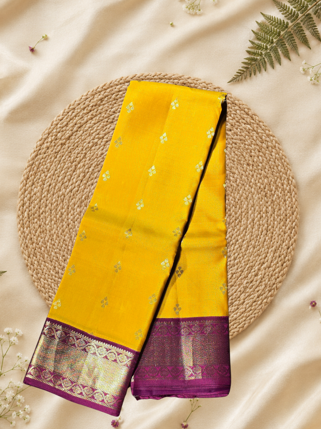 Traditional Kanjivaram Silk saree in Orange
