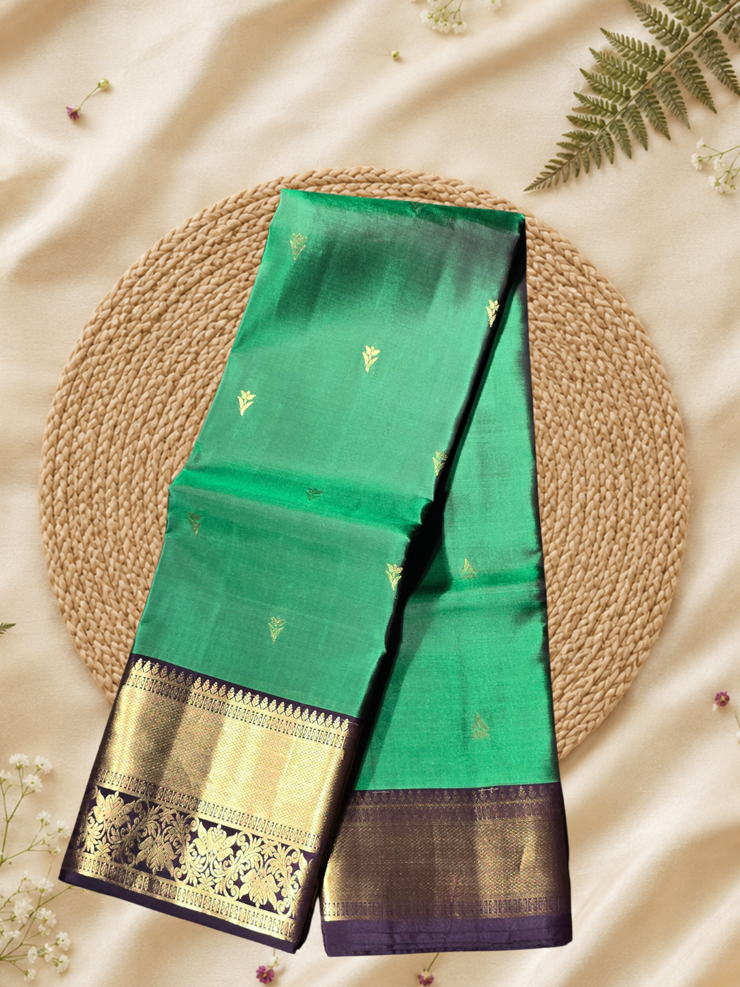 Traditional Kanjivaram Silk saree in Orange