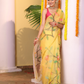 Tissue Muslin Jamdani Saree With Golden Yellow - 108