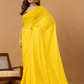 Pure Handloom Mul Cotton Saree | Bright Yellow