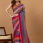 Pure Handloom Mul Cotton Saree | Multicolour Stripes
