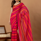 Pure Handloom Mul Cotton Saree | Hot Pink And Magenta Stripes