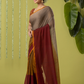 Pure Handloom Mul Cotton Saree | Taupe Brown