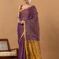 Pure Handloom Silk Tissue Linen Saree | Mauve Purple