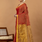 Pure Handloom Silk Tissue Linen Saree | Rust Orange