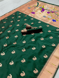 Traditional Paithani Semi Silk Saree | Green