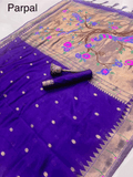 Traditional Paithani Semi Silk Saree | Purple