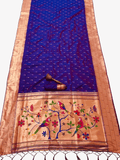 Traditional Paithani Semi Silk Saree | Blue