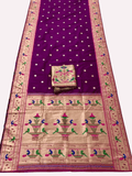 Traditional Paithani Semi Silk Saree | Purple