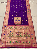 Traditional Paithani Semi Silk Saree | Purple