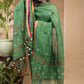 Teal Green Jamdani 2-Piece Set Kurti & Dupatta (UNSTITCHED) -614