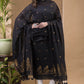 Dark Black Natural Dye Cotton 2-Piece Set Kurti & Dupatta (UNSTITCHED) -656