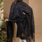 Dark Black Natural Dye Cotton 2-Piece Set Kurti & Dupatta (UNSTITCHED) -656