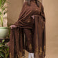 Copper Brown Natural Dye Cotton 2-Piece Set Kurti & Dupatta (UNSTITCHED) -651
