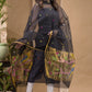 Smokey Black Muslin Jamdani 2-Piece Set Kurti & Dupatta (UNSTITCHED) -660