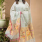 Light Green Muslin Jamdani 2-Piece Set Kurti & Dupatta (UNSTITCHED) -685