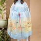 Light Blue Muslin Jamdani 2-Piece Set Kurti & Dupatta (UNSTITCHED) -650