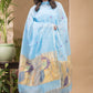 Sky Blue Muslin Jamdani 2-Piece Set Kurti & Dupatta (UNSTITCHED) -691