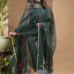 Dark Green Muslin Jamdani 2-Piece Set Kurti & Dupatta (UNSTITCHED) -679