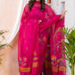 Hot Pink Cotton Muslin Jamdani 2-Piece Set Kurti & Dupatta (UNSTITCHED) -523