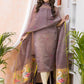Wenge Brown Paithani Muslin Jamdani 2-Piece Set Kurti & Dupatta (UNSTITCHED) -434