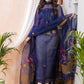 Navy Blue Muslin Jamdani 2-Piece Set Kurti & Dupatta (UNSTITCHED) -515