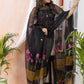 Rich Black Muslin Jamdani 2-Piece Set Kurti & Dupatta (UNSTITCHED) -425