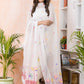 Snow White Jamdani 2-Piece Set Kurti & Dupatta (UNSTITCHED) -481