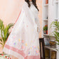 Snow White Jamdani 2-Piece Set Kurti & Dupatta (UNSTITCHED) -481