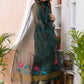 Pine Green Muslin Jamdani 2-Piece Set Kurti & Dupatta (UNSTITCHED) -463