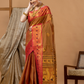 Traditional Chettinad Cotton Saree | Copper Brown