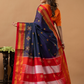 Traditional Ilkal Viscose Saree | Deep Navy Blue