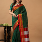 Traditional Ilkal Viscose Saree | Forest Green