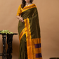 Traditional Ilkal Viscose Saree | Dark Olive Green