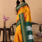 Traditional Ilkal Viscose Saree | Mustard Orange