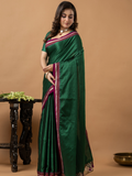 Traditional Ilkal Viscose Saree | Emerald Green