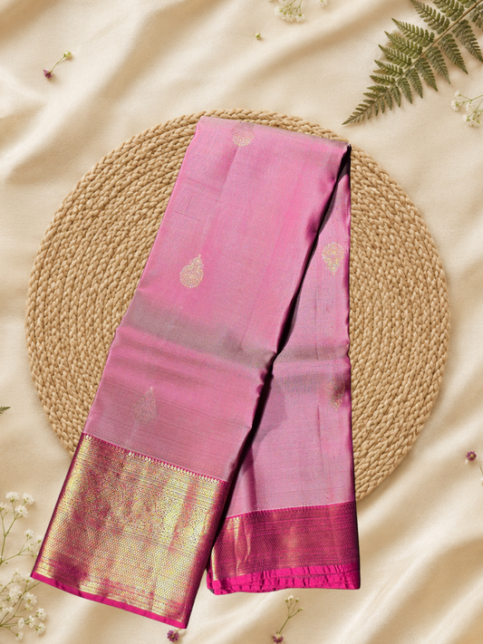 Indeloom's Pink Traditional Kanjivaram Semi Silk Sarees