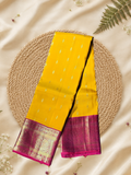 Indeloom's Yellow Traditional Kanjivaram Semi Silk Sarees