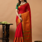 Traditional Narayanpet Cotton Saree | Classic Red
